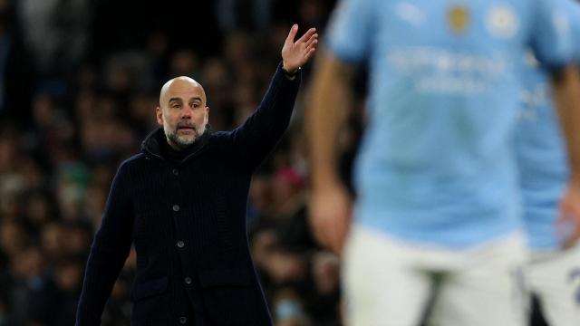Pep Guardiola, en un partido del Manchester City