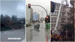 La borrasca Herminia deja numerosas incidencias en Santiago.