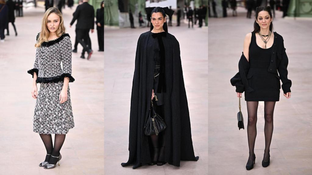 Lily-Rose Depp, Dua Lipa y Marion Cotillard, antes del desfile.