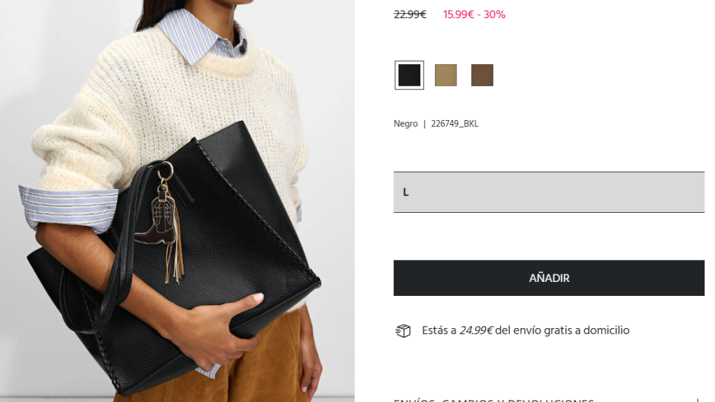 Bolso 'shopper'. Ref. 226749_BKL