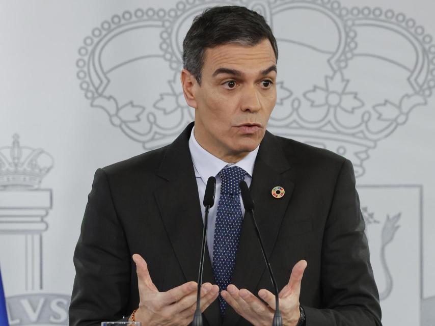 Pedro Sánchez, este martes en la rueda de prensa posterior al Consejo de Ministros.