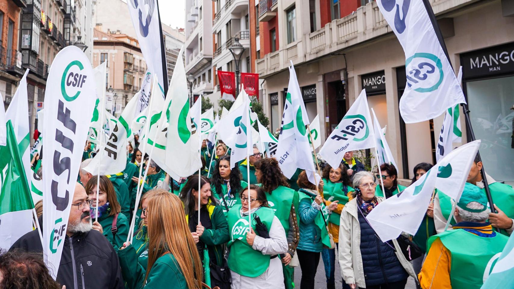 Una manifestación de CSIF Castilla y León en Valladolid