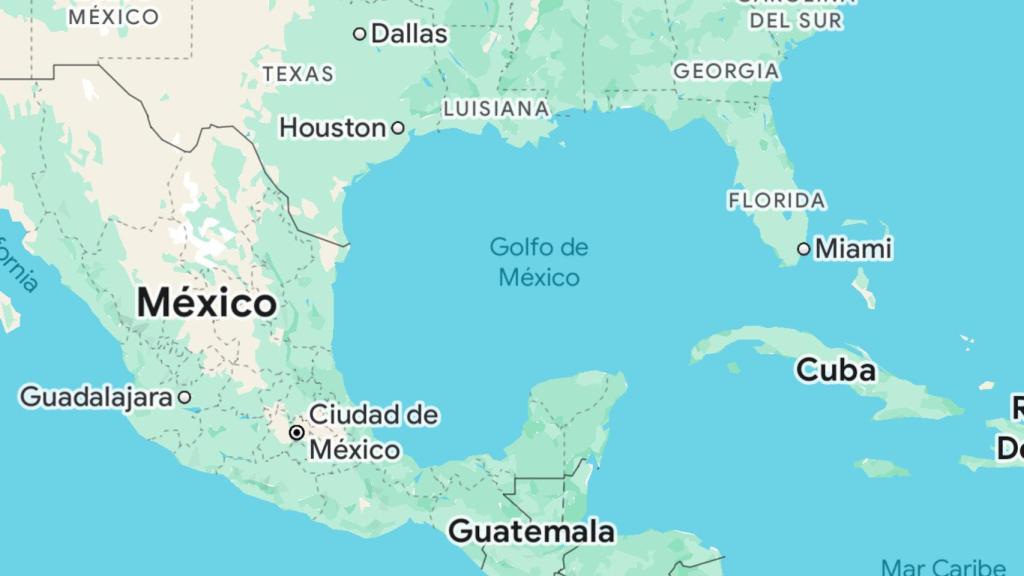 Google Maps muestra el nombre Golfo de México cuando se visita desde España