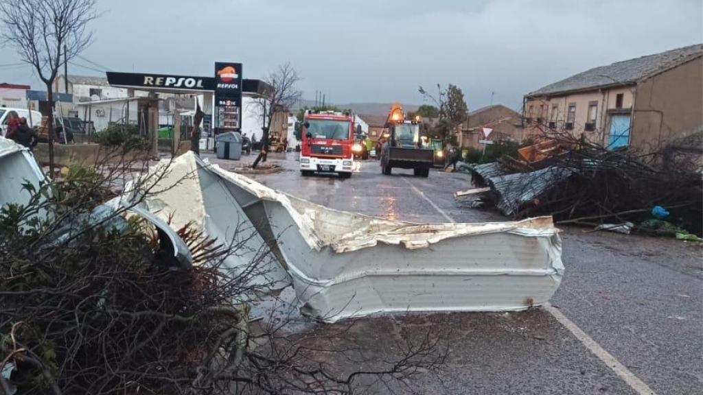Destrozos de la borrasca Herminia en Torre de Juan Abad.