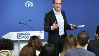 Borja Sémper, portavoz del Comité de Dirección del PP, en rueda de prensa.
