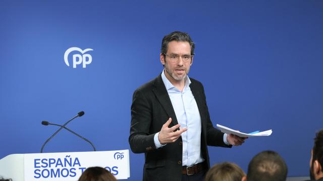 Borja Sémper, portavoz del Comité de Dirección del PP, en rueda de prensa.
