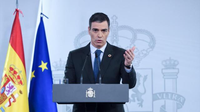 El presidente del Gobierno, Pedro Sánchez, este martes en la Moncloa.