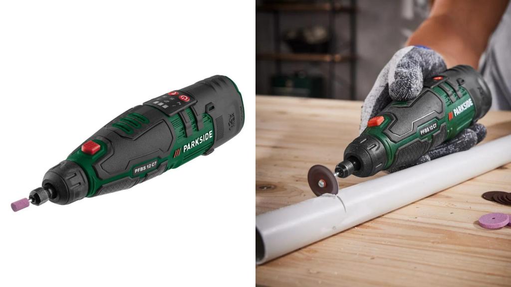 La taladradora y lijadora recargable de Parkside.