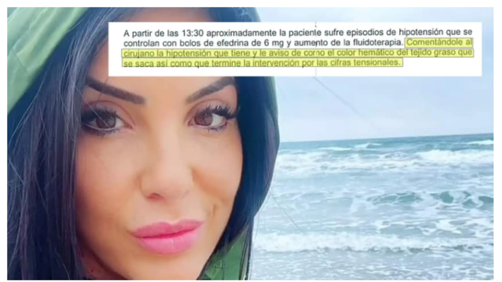 Una imagen de la difunta Sara Gómez junto a uno de los informes que pusieron al anestesista en la diana de la familia de la fallecida.