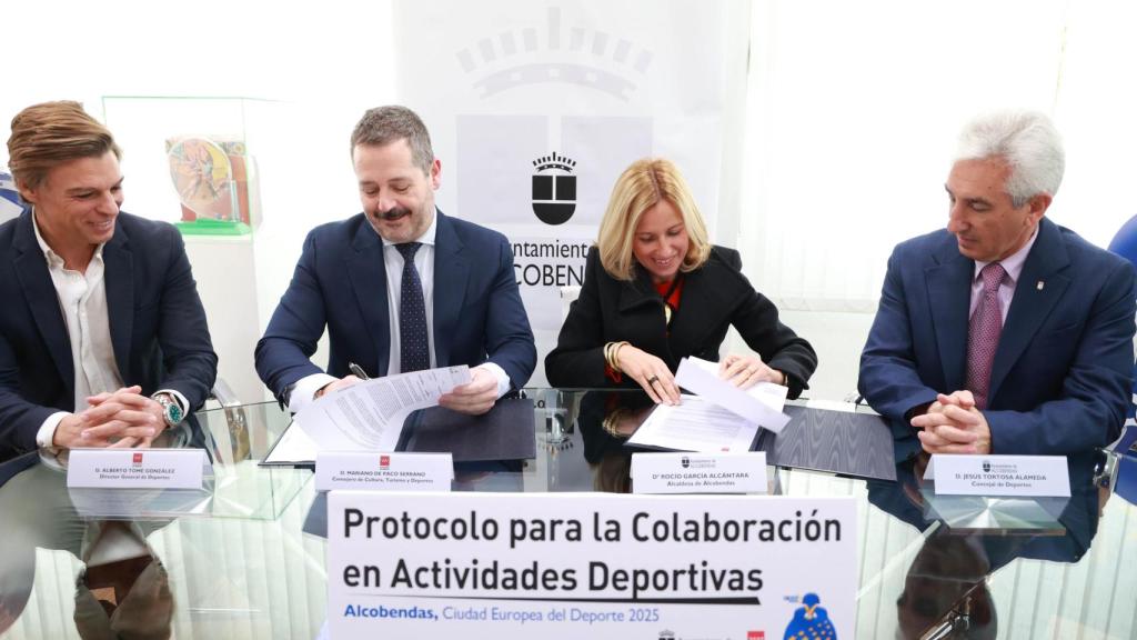 Firma del Alberto Tomé González  Director General de Deportes    Mariano de Paco Serrano  Consejero de Cultura, Turismo y Deportes    Rocío García Alcántara  Alcaldesa de Alcobendas    Jesús Tortosa Alameda  Concejal de Depotes.