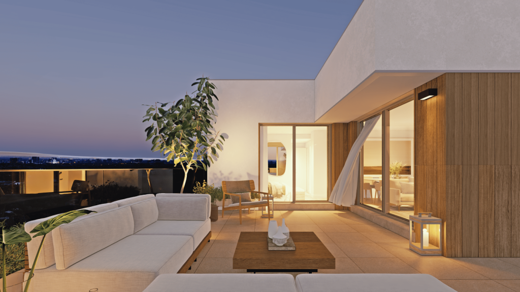 Terraza de una vivienda de AQ Narae. EE