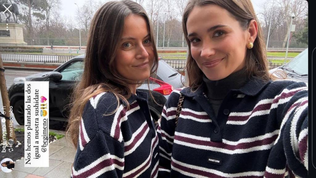 Bea Gimeno y María Pombo luciendo la misma sudadera. Foto de Instagram.