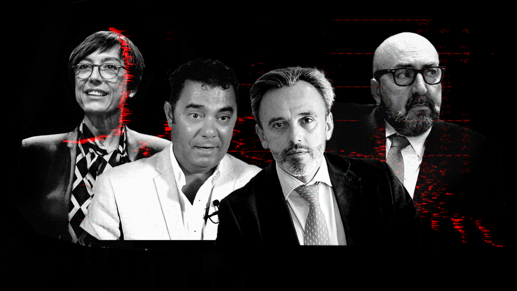 María Gámez, Juan Carlos Martínez,  Manuel Contreras y Koldo García en una ilutración.