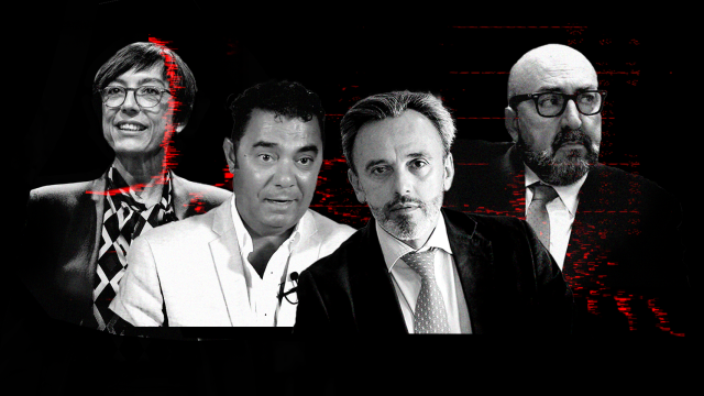 María Gámez, Juan Carlos Martínez,  Manuel Contreras y Koldo García en una ilutración.