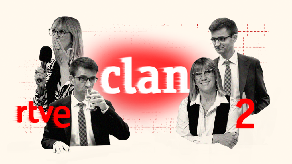 Gemma Nierga, presentadora de TVE y José Pablo López, presidente de la Corporación RTVE.