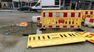 Las obras en la zona de las Casas de Franco, en A Coruña, siguen paralizadas.