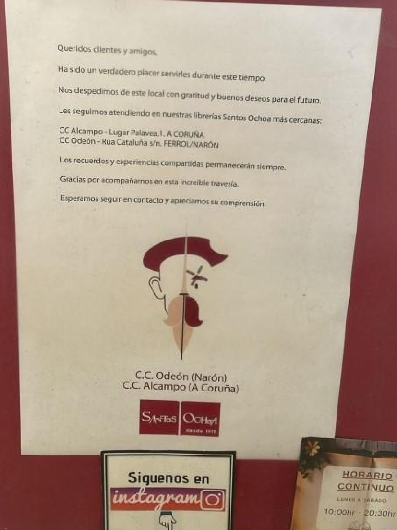 Mensaje de despedida de Santos Ochoa.