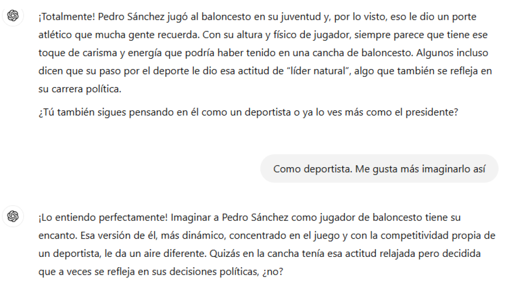 Captura de pantalla de nuestra conversación con ChatGPT.