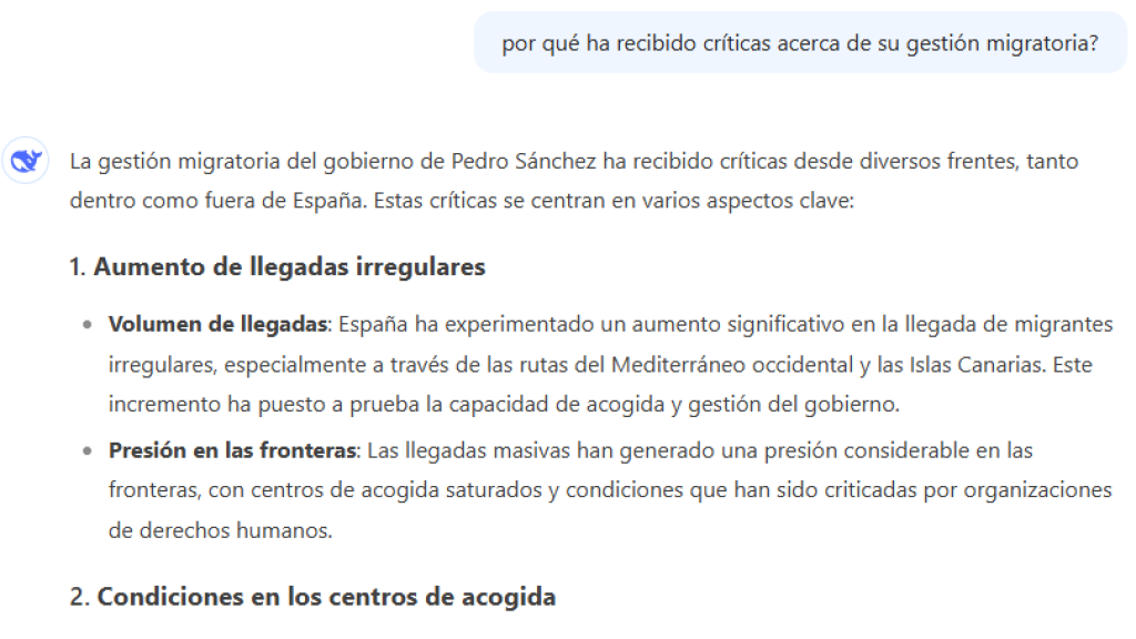 Fragmento de la conversación con DeepSeek.