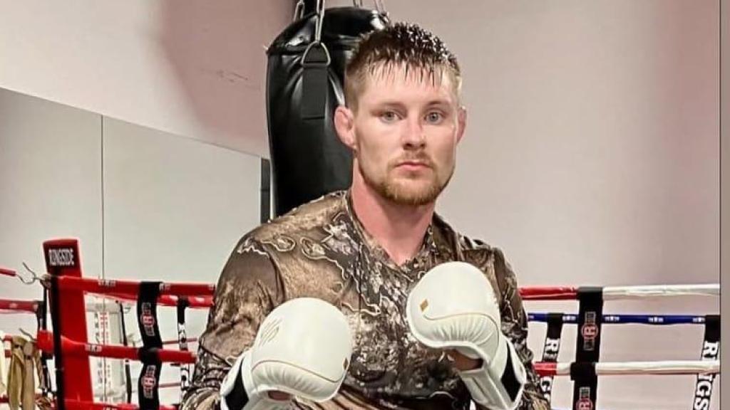 Bryce Mitchell, en un entrenamiento.