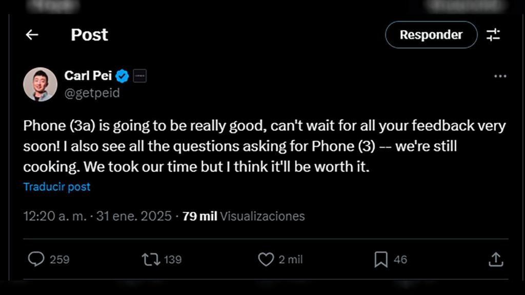 Carl Pei en cuenta en X (antes Twitter)