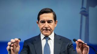 Carlos Torres, presidente de BBVA, durante la presentación de resultados del ejercicio 2024.