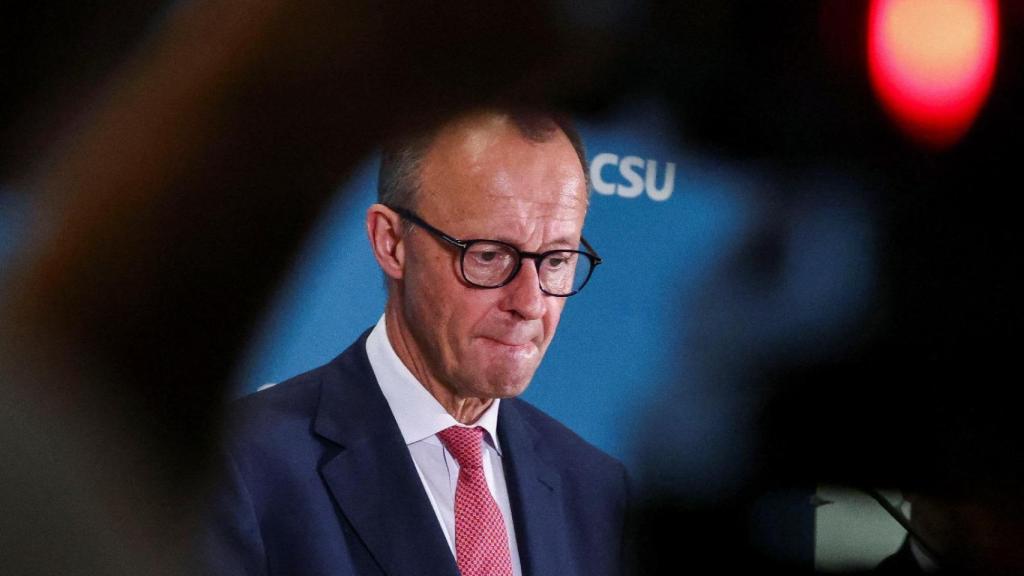 El líder del partido Demócrata Cristiano (CDU), Friedrich Merz , en su declaración ante los medios después de que el Bundestag tumbara su proyecto de ley para endurecer la política de inmigración.