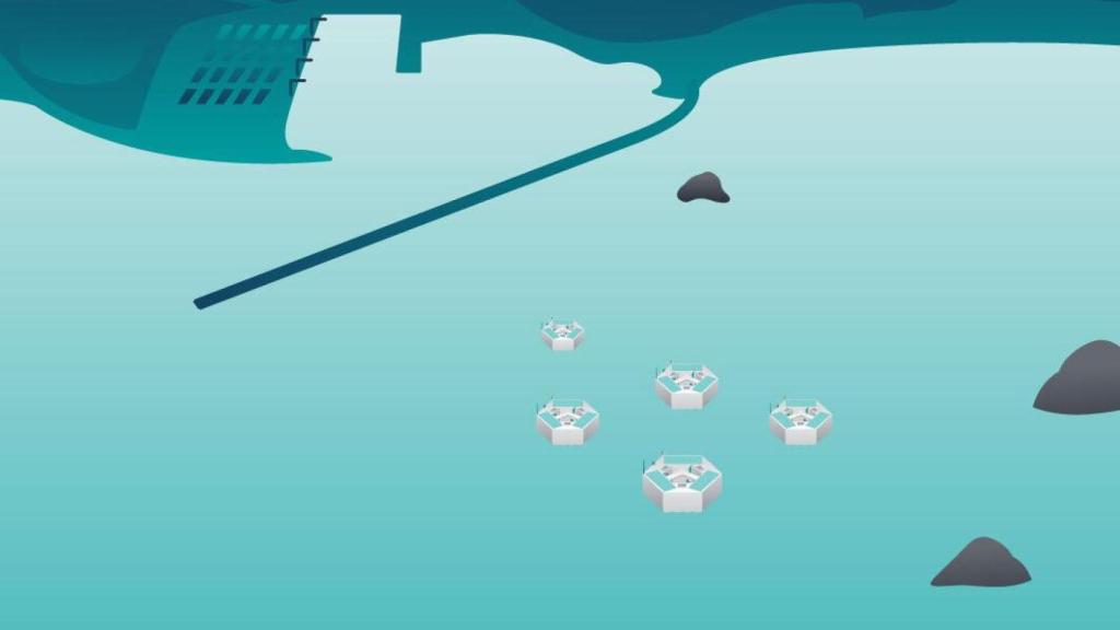 Ilustración de las boyas en el puerto