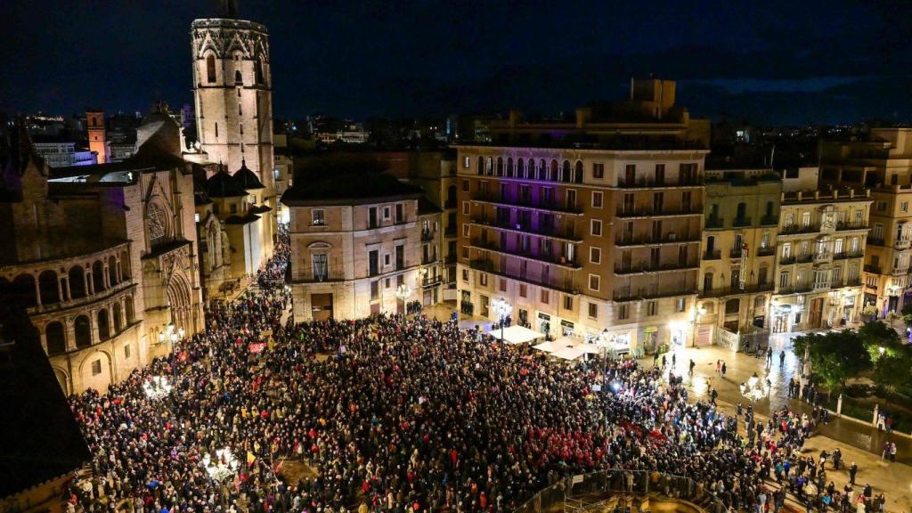Manifestación de este sábado contra Carlos Mazón. EE
