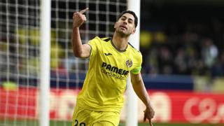Ayoze Pérez celebra el primer gol de su equipo durante el partido de LaLiga entre el Villarreal y el Valladolid
