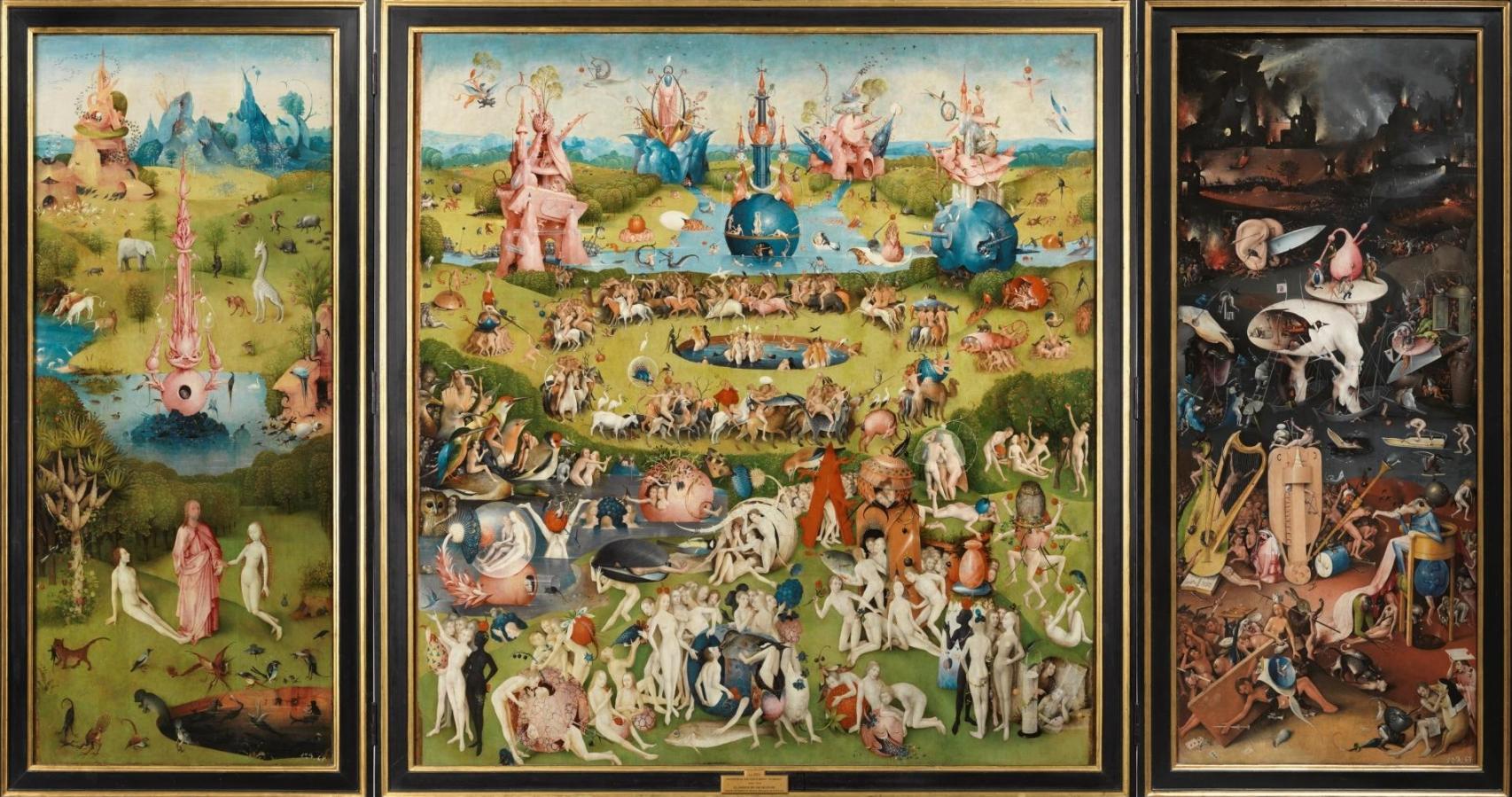 El Bosco: 'Tríptico del Jardín de las delicias', 1490 - 1500. Museo del Prado