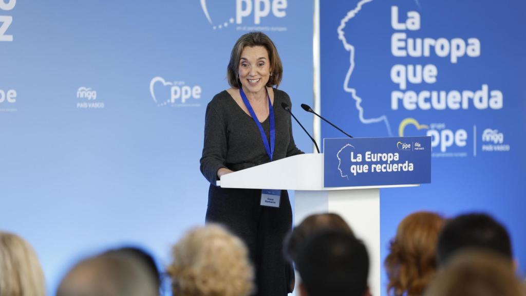 La secretaria general del PP, Cuca Gamarra, este domingo.