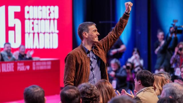El presidente Pedro Sánchez , este domingo en la clausura del Congreso del PSOE de Madrid.