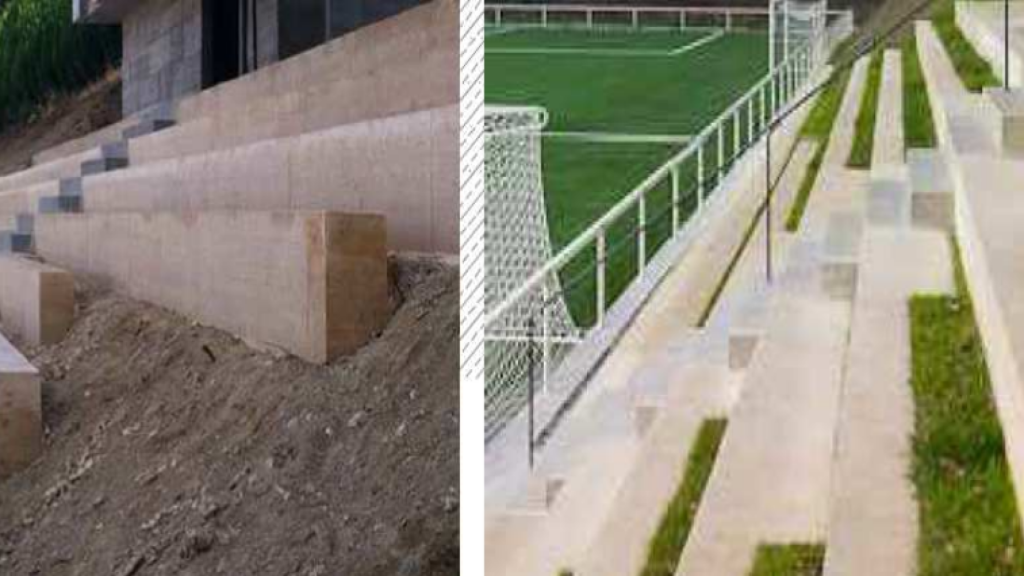 Ejemplo de graderios que propone el pliego.