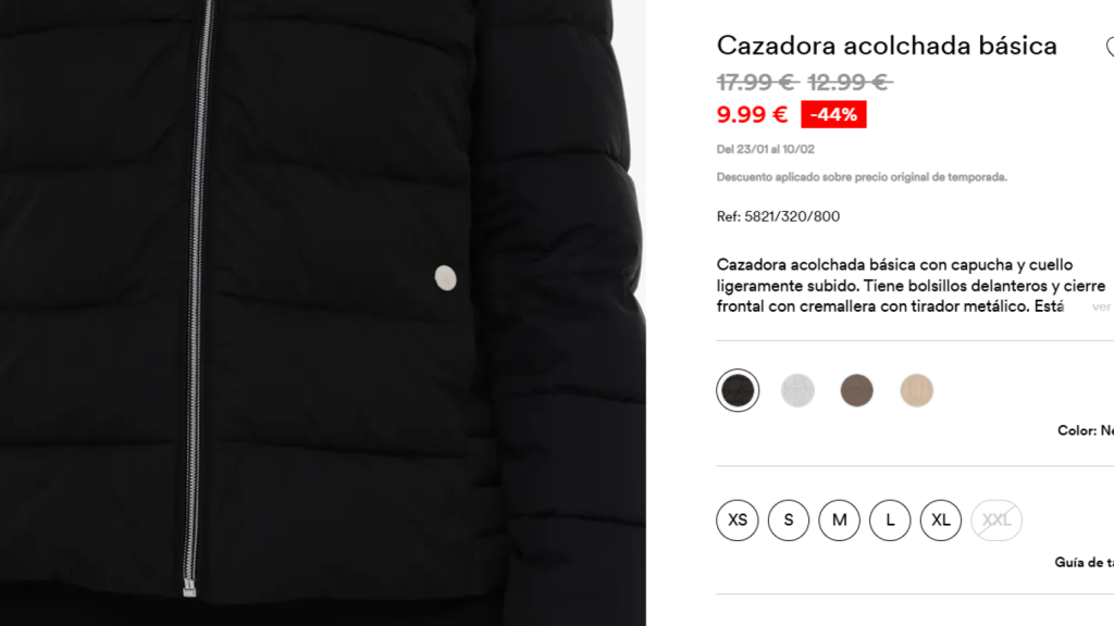 Cazadora acolchada básica.