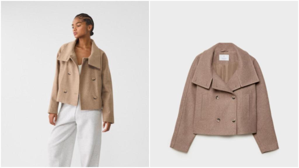 Abrigo de paño liso