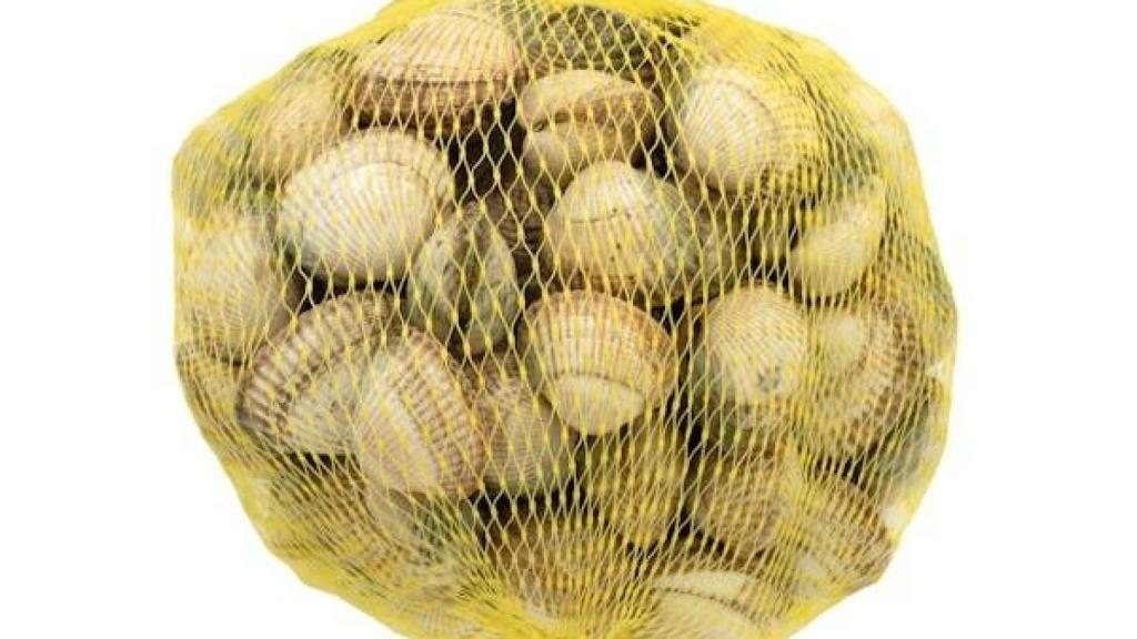 Malla de berberechos de Mercadona.