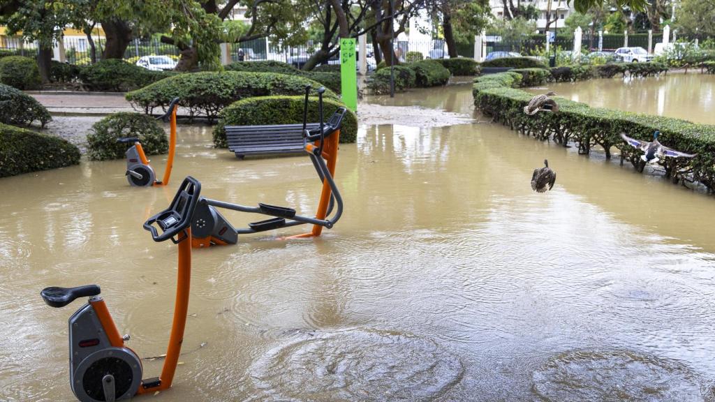 Así quedó este lunes el parque de la Paloma.