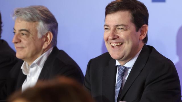 El presidente de la Junta y del PPCyL, Alfonso Fernández Mañueco, durante la Junta Directiva Nacional de los populares de este lunes