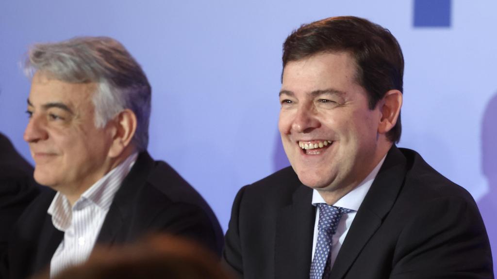 El presidente de la Junta y del PPCyL, Alfonso Fernández Mañueco, durante la Junta Directiva Nacional de los populares de este lunes