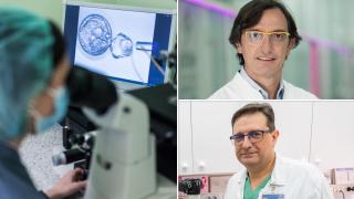 El laboratorio y los doctores Luis Rodríguez- Tabernero y Julio Gobernado