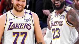 Montaje de LeBron James y Luka Doncic, juntos en Los Ángeles Lakers
