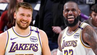 Montaje de LeBron James y Luka Doncic, juntos en Los Ángeles Lakers