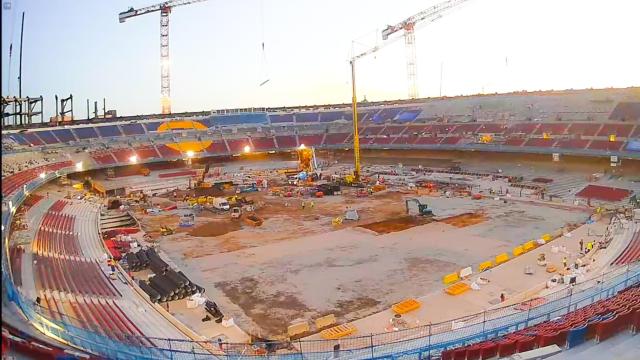 El Camp Nou por dentro durante las obras Foto: Twitter (Obras_Camp_nou)