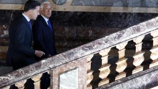 El secretario general de la OTAN, Mark Rutte, y el presidente del Consejo Europeo, António Costa, en el retiro informal de líderes de la UE este lunes.