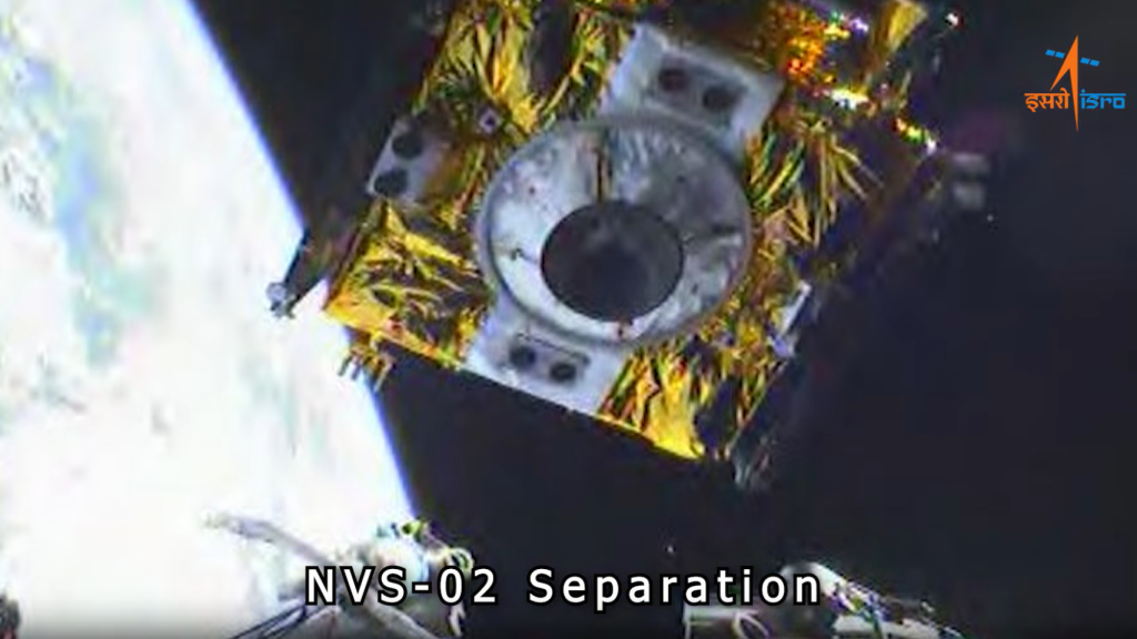 Satélite NVS-02 de India separándose del cohete