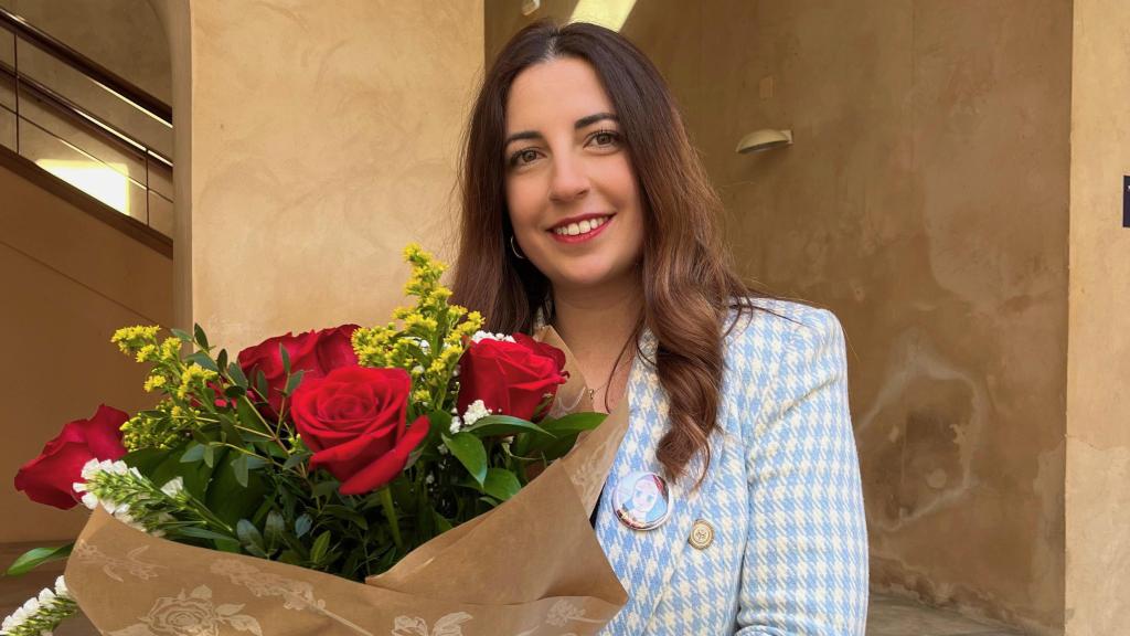 Cristina tras ser elegida como nueva reina Juana en Tordesillas