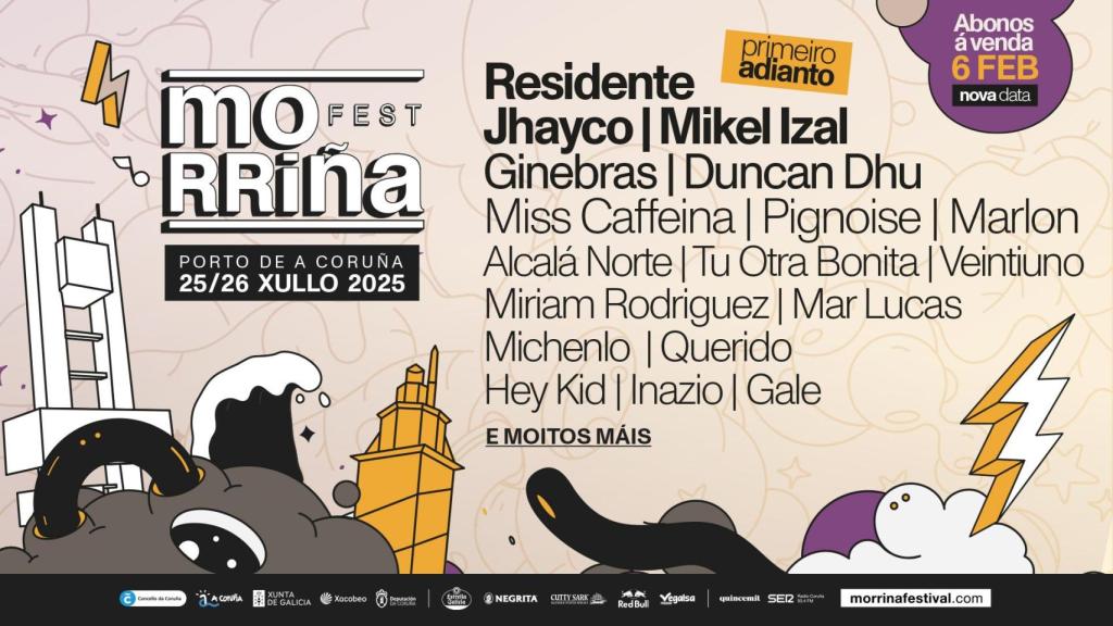 Cartel del Morriña Fest 2025, a falta de algunas confirmaciones.