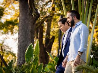 Marco Rubio, secretario de Estado de EEUU, y Nayib Bukele, presidente de El Salvador, en el distrito El Congo.
