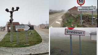 Así han aparecido los carteles de algunos pueblos del Valle de Esgueva
